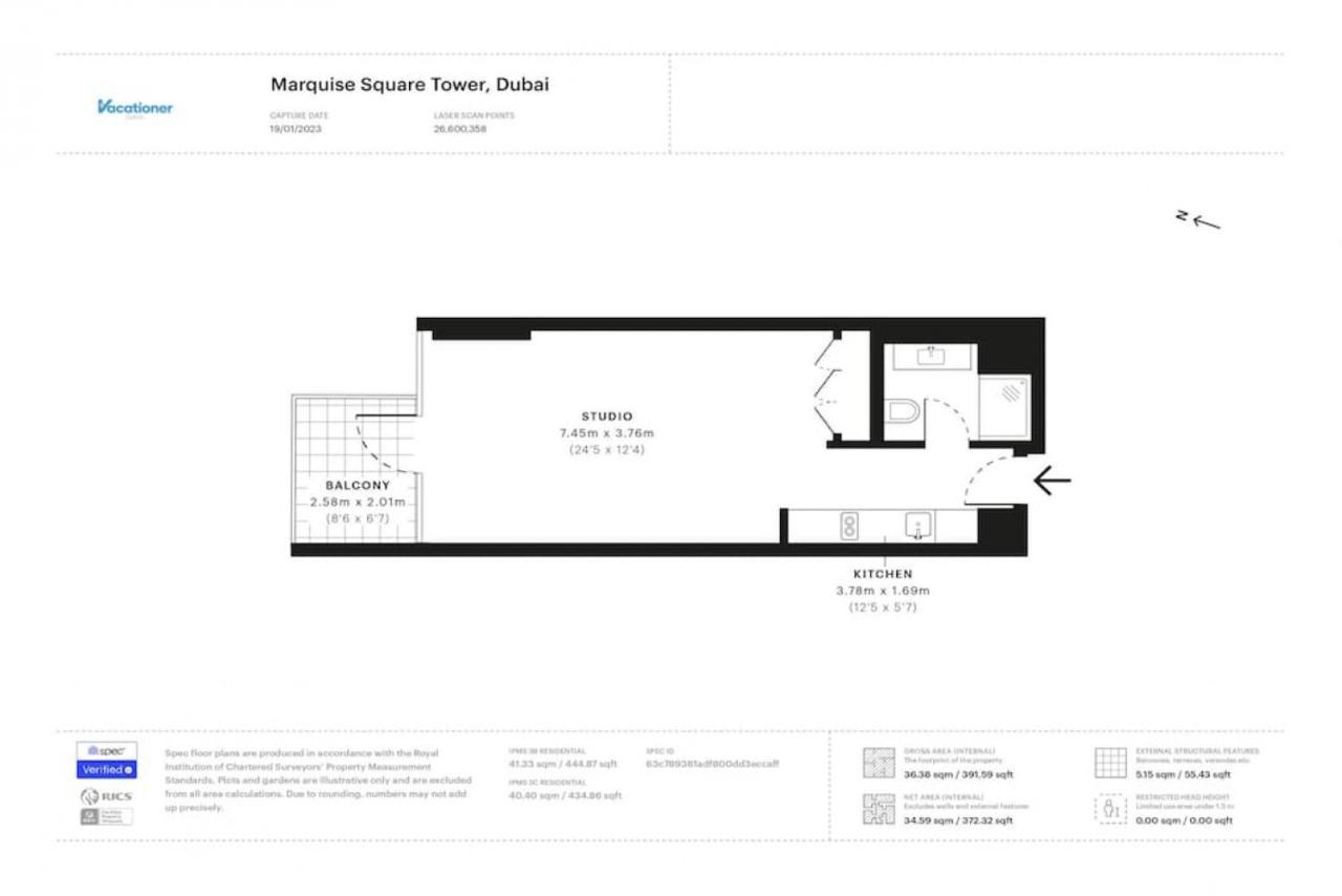 Marquise Square Tower, Business Bay - Bright Studio Dubái Exterior foto
